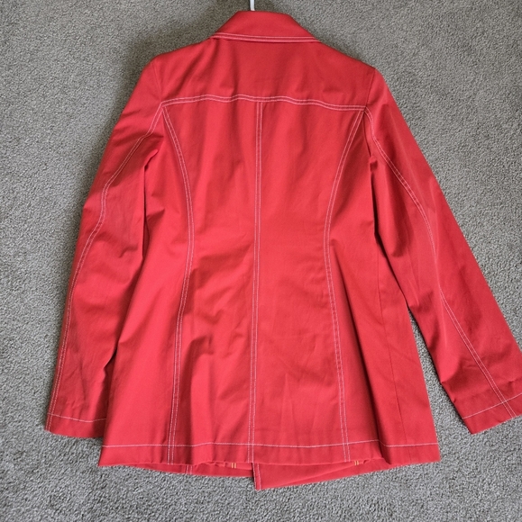 MICHAEL KORS Raincoat w/ Front Pockets Coral Red Size Small #154 - Picture 3 of 9
